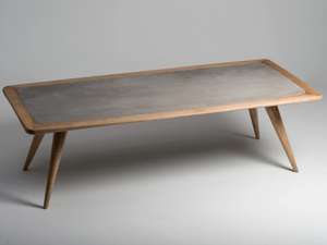 VERTIGO - Rectangular cement and oak table _ Mantellassi 1926